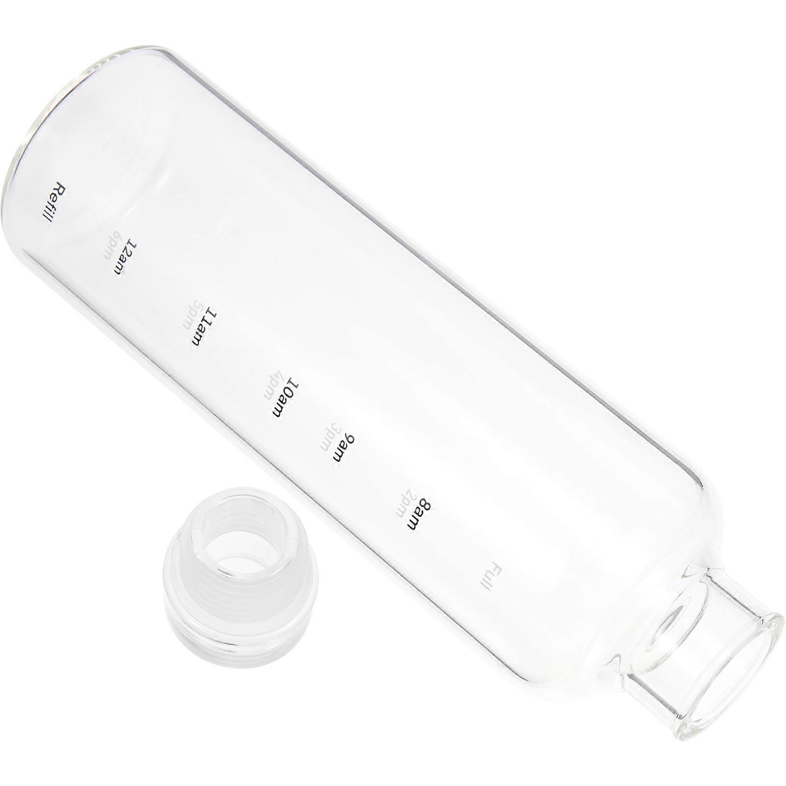 Transparent Heat Resistant Glass Water Bottle with Measurement Scale – Large Capacity Portable Juice Cup for Home, Office, and Outdoor Use