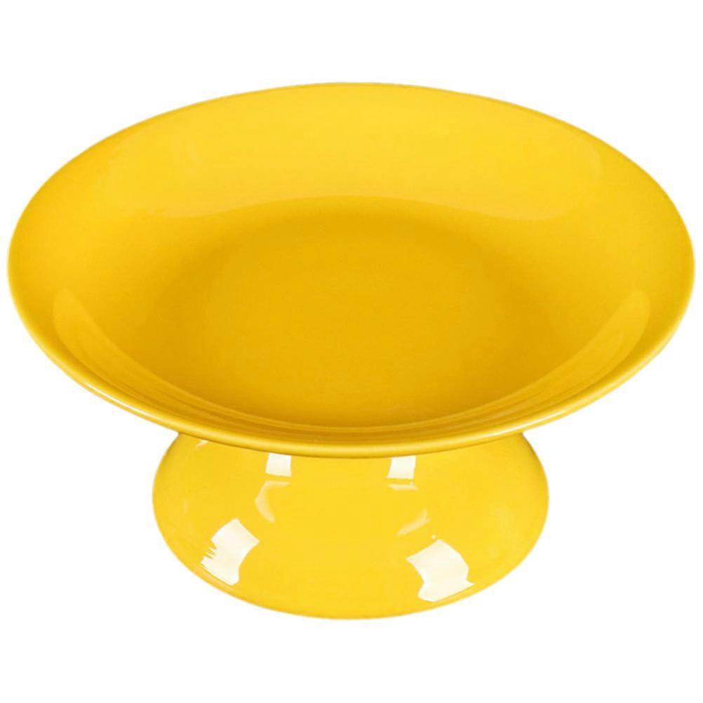 Ceramic Offering Plate Serving Tray For Temple Rituals And Households In Yellow Color 1Set