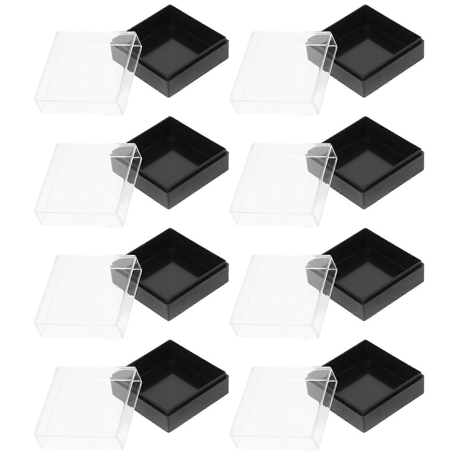 Transparent Box Jewelry Display for Storage Use 10Pcs Square Ring Brooch Organizer