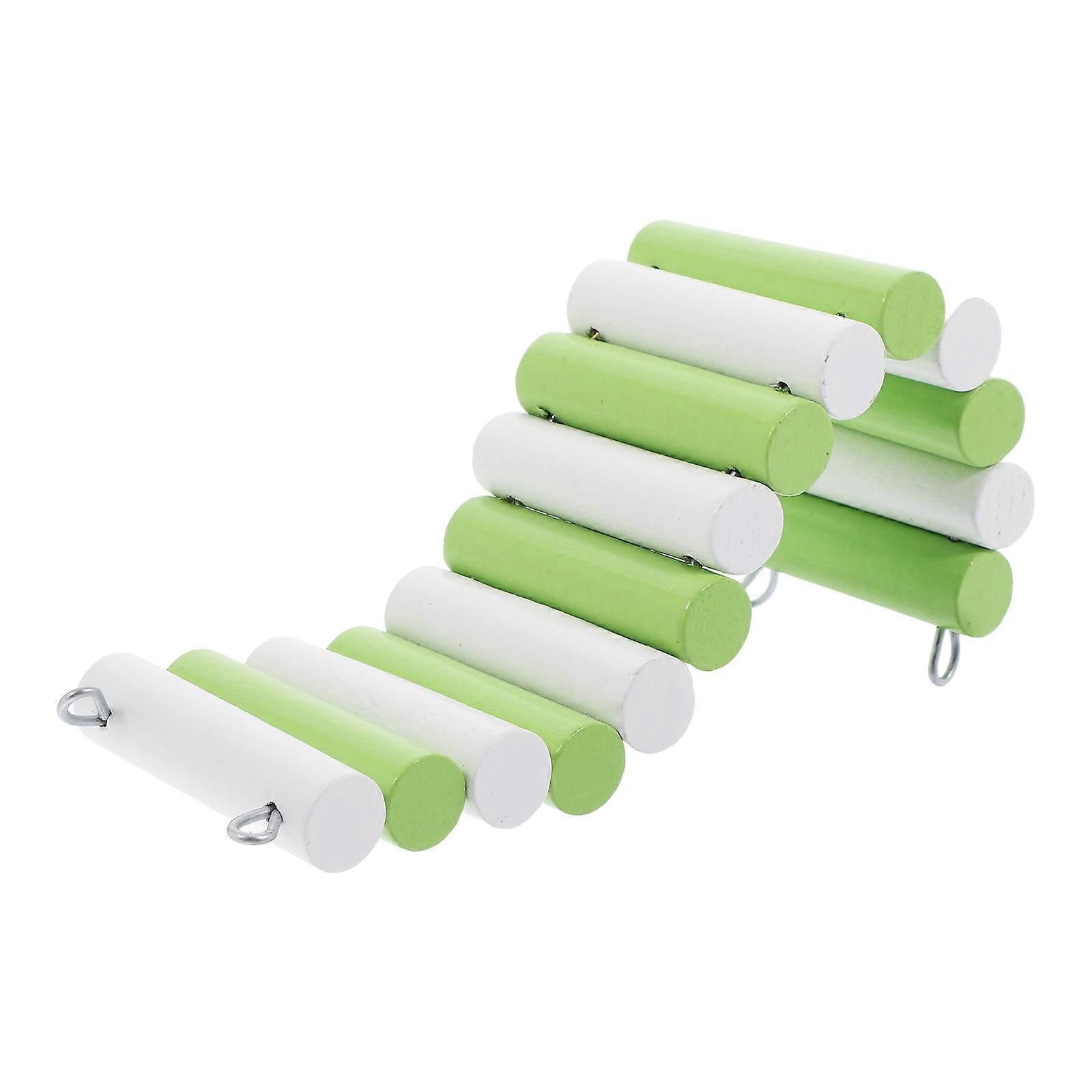 Wooden Hamster Bridge Toy for Small Pets Light Green Stable and Practical Climbing Platform
