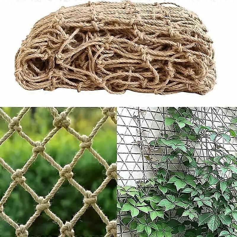 1PC Jute Rope Net For Garden Balcony Stair Protective Fencing Mesh Hand Made Ceiling Plant Support Net Multifunctional 1x3m