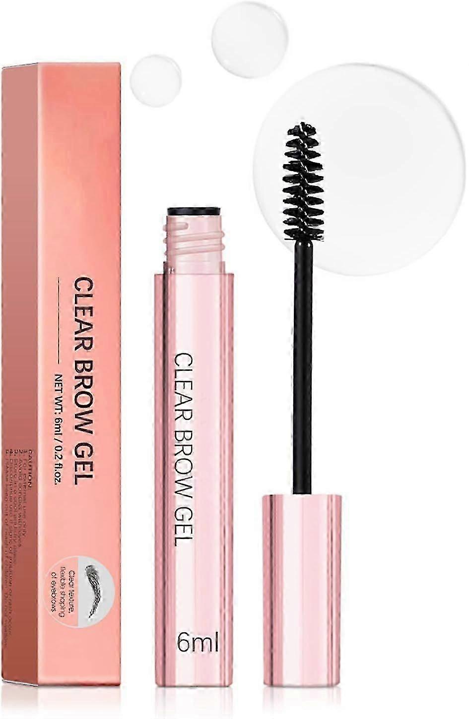 Clear Eyebrow Gel - Brow Gel - Waterproof Sweat-Proof Brow Glue - Natural Setting Brows Styling Portable Eye Glue with Blush - Quick Drying & Non Stic