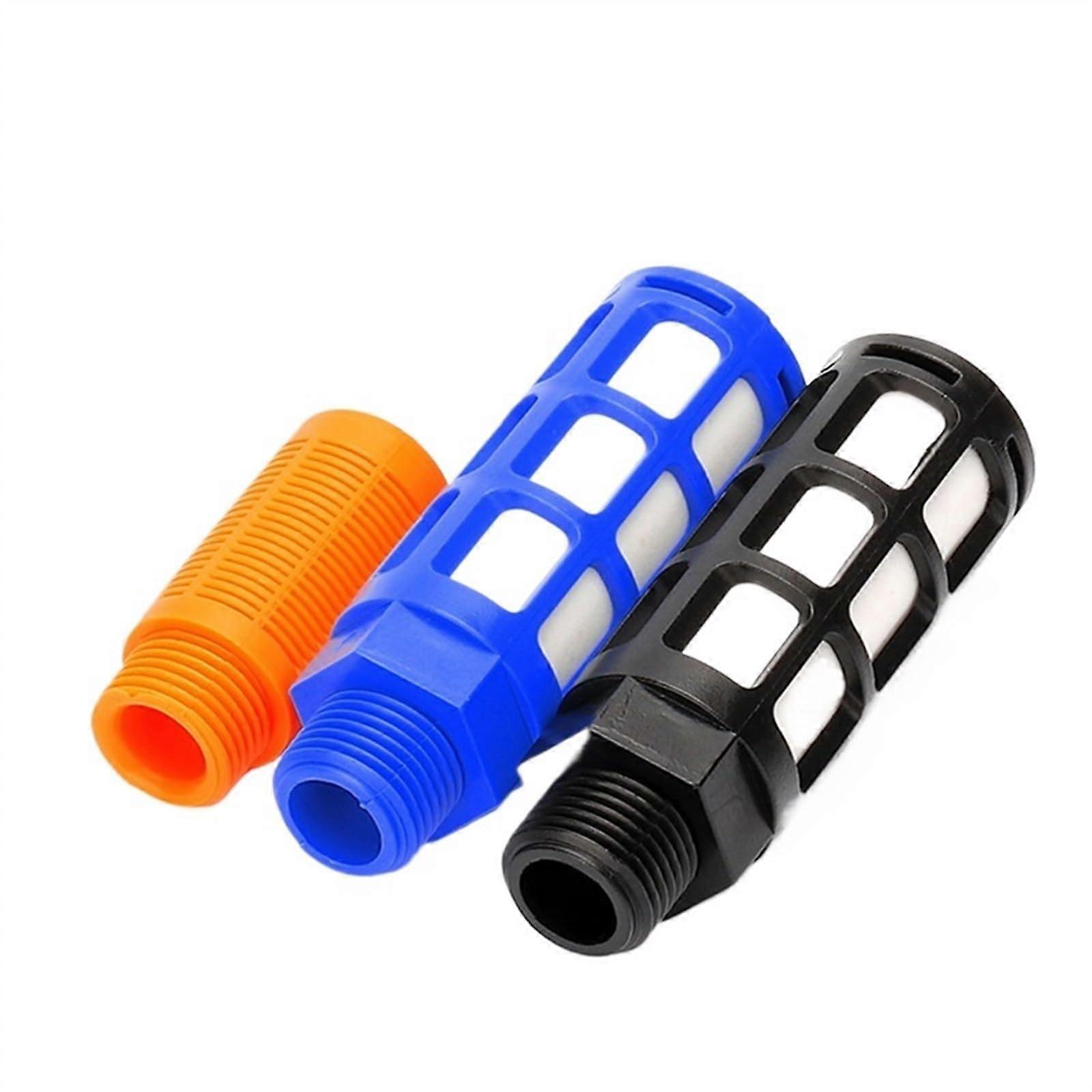 Air Silencer Plastic Exhaust Muffler 1/8 1/4 3/8 1/2 Male Thread Noise Filter Slip Lock for Misting Pump PSL-026