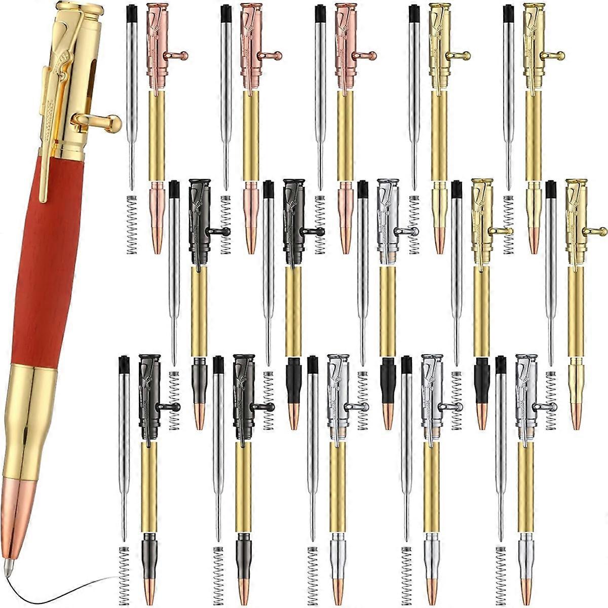 15Sets Wooden Pen Set Ballpoint Pen Set School Supplies for DIY Making Classroom Supplies Teacher Student Gifts