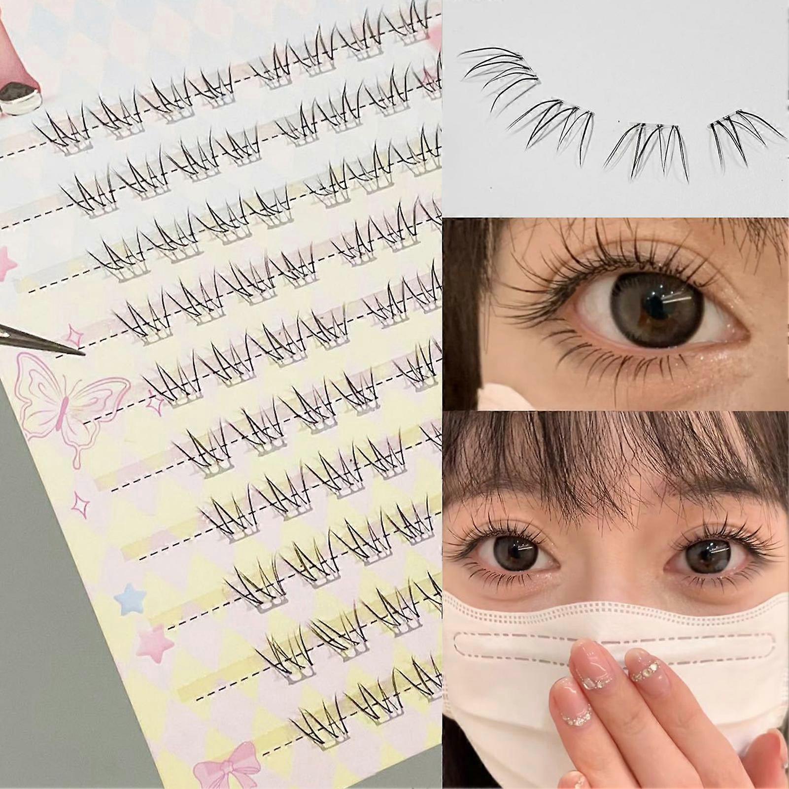 Cosplay Individual Lashes Clusters C Curl Bottom Eyelashes Clusters