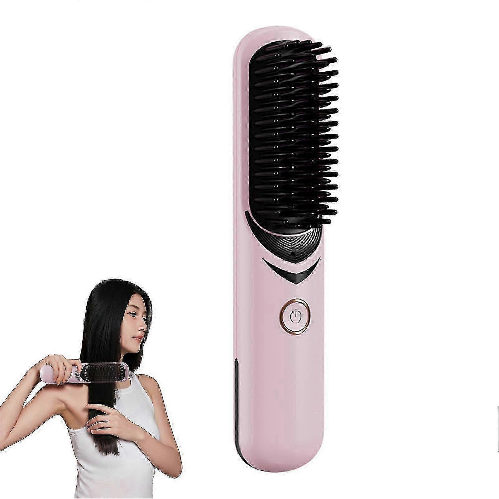 Hair straightener, hair straightener, cordless hair straightener, 3 adjustable temperature levels, fast heating - pink