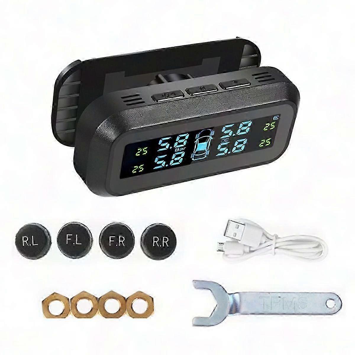 RV TPMS with 4 External Sensors for Trailer & RV Tire Pressure Monitoring System
