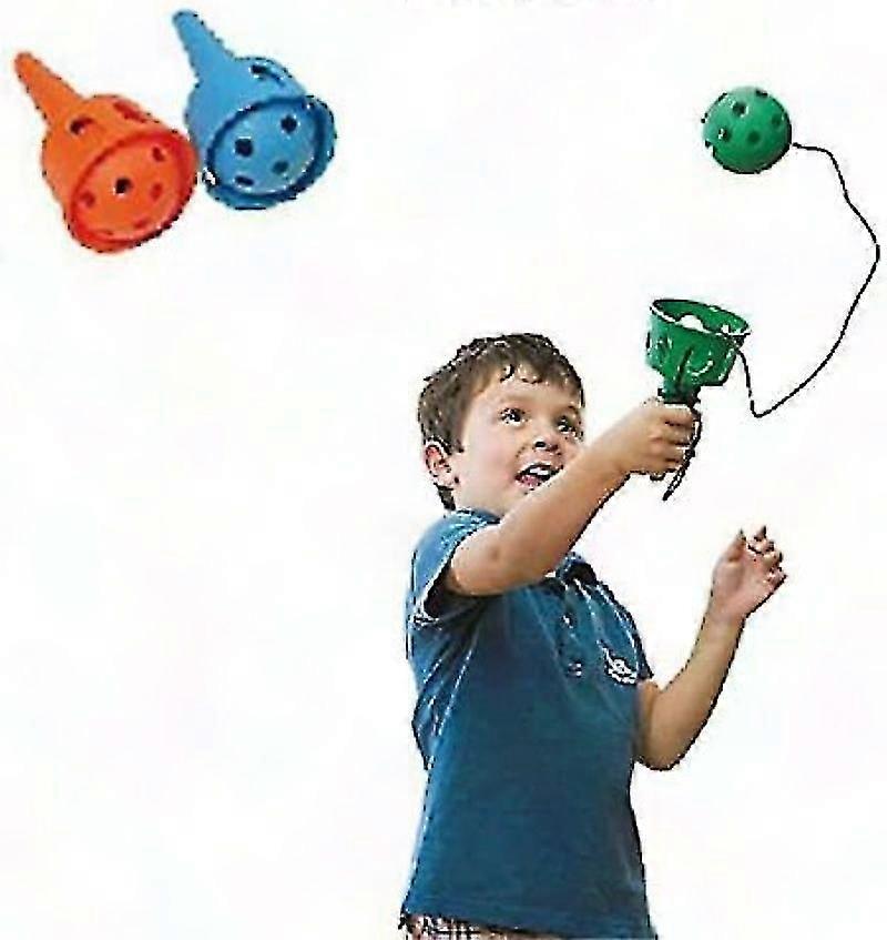 Throw & Catch Ball Cup Game - Soft Kendama for Beginners - Gross Motor Skills Toy - 2pc Set (Red & Blue)