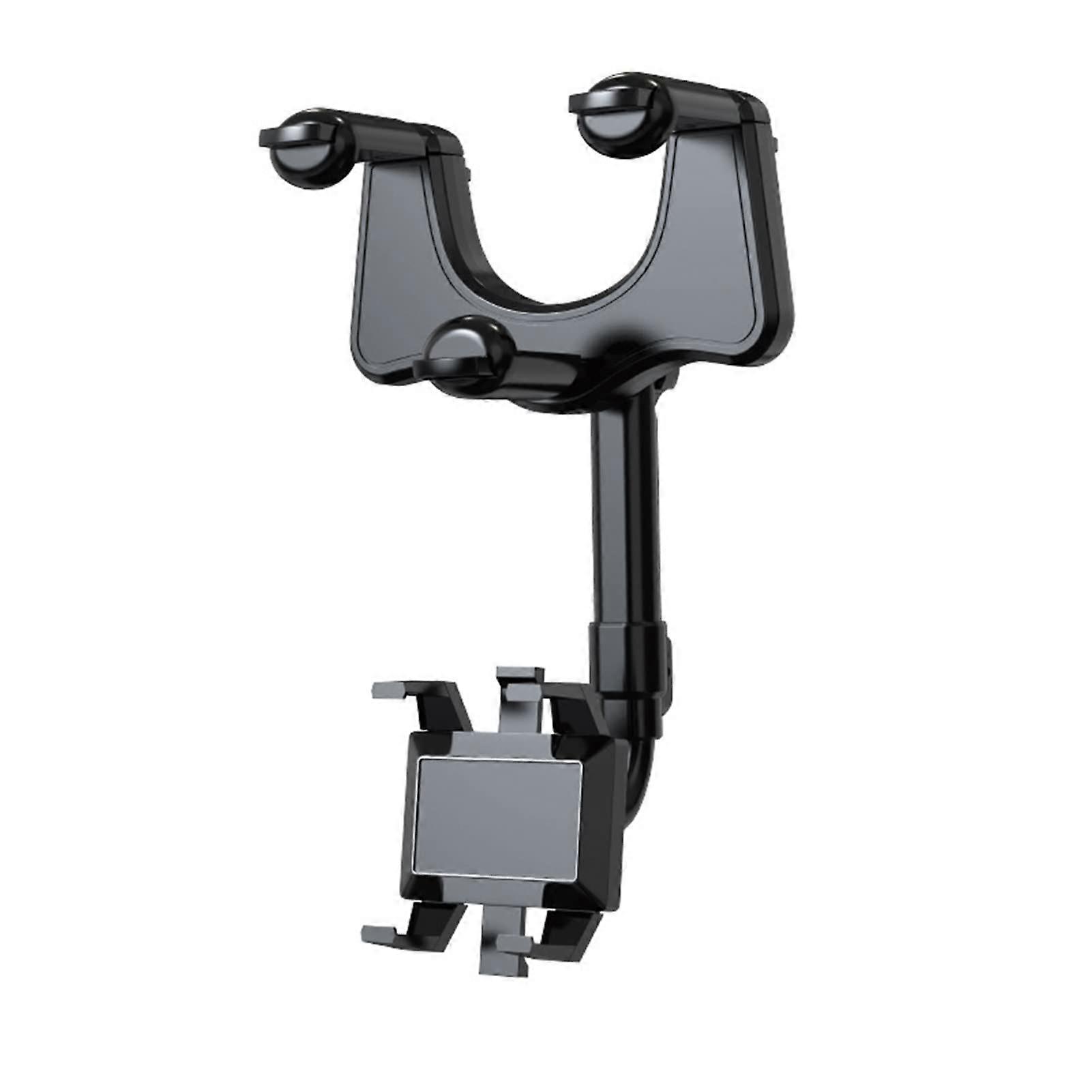 Rearview Mirror Phone Holder For Car - Multifunctional Retractable 360 Rotatable One-Handed Operation Firm Fixation