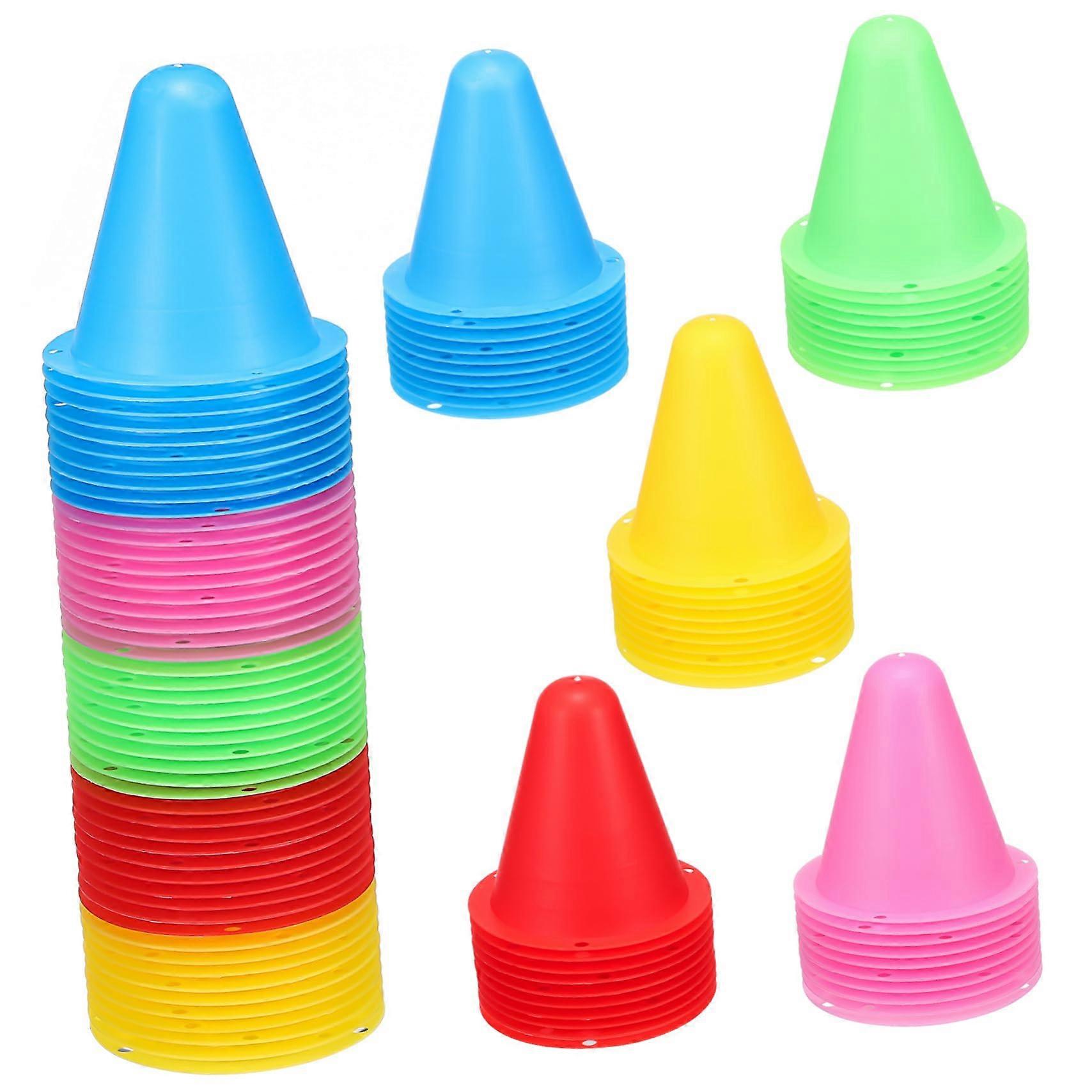 50Pcs Multi Colored Sports Cones Training Cones for Soccer Agility and Roller Skating Safe Lightweight and Vibrant Cones for Practice Sessions