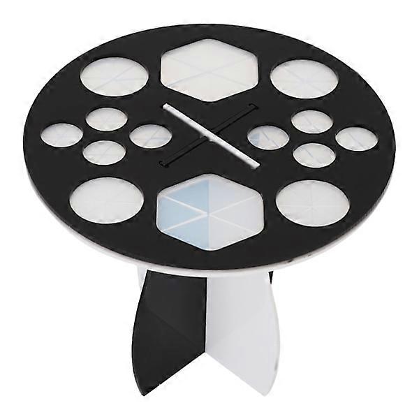 Makeup Brush Drying Rack 14 Holes Multifunctional Acrylic Round Shape Holder