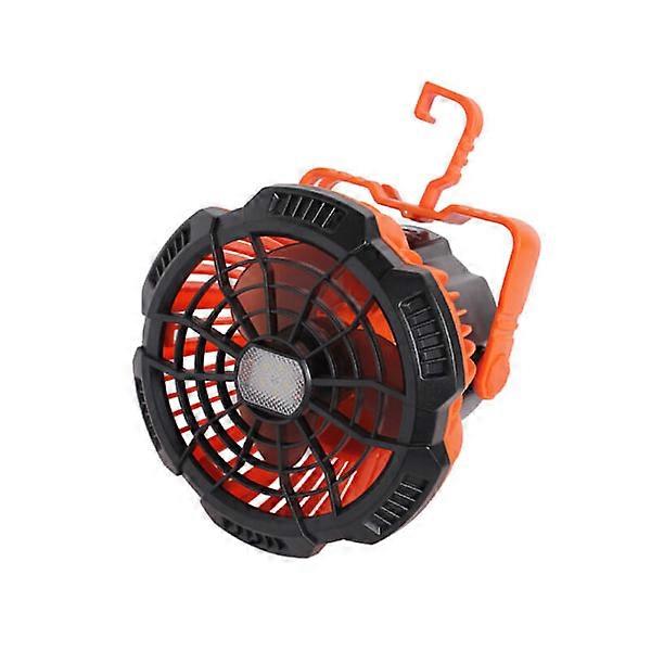 Camping Fan with LED Lamp, Portable Fan with Rechargeable Battery, Personal USB Fan with Hook