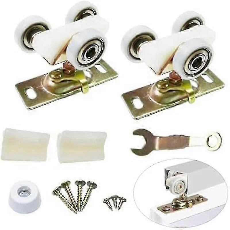 2 Pack Sliding Pocket Door Hardware Top Hanger Rollers Wheels Assembly for Part 1125 1500 Hardware Kit Replacement