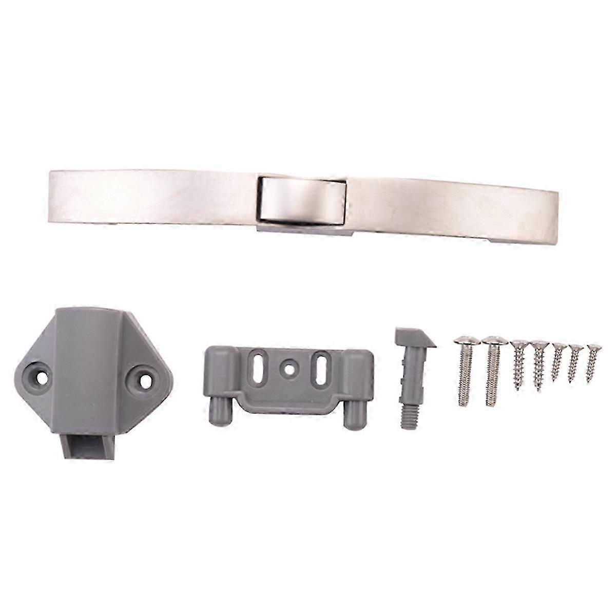Car Push Lock RV Caravan Boat Cabinet Handle Home Drawer Latch Button Furniture Door L Pearl nickel
