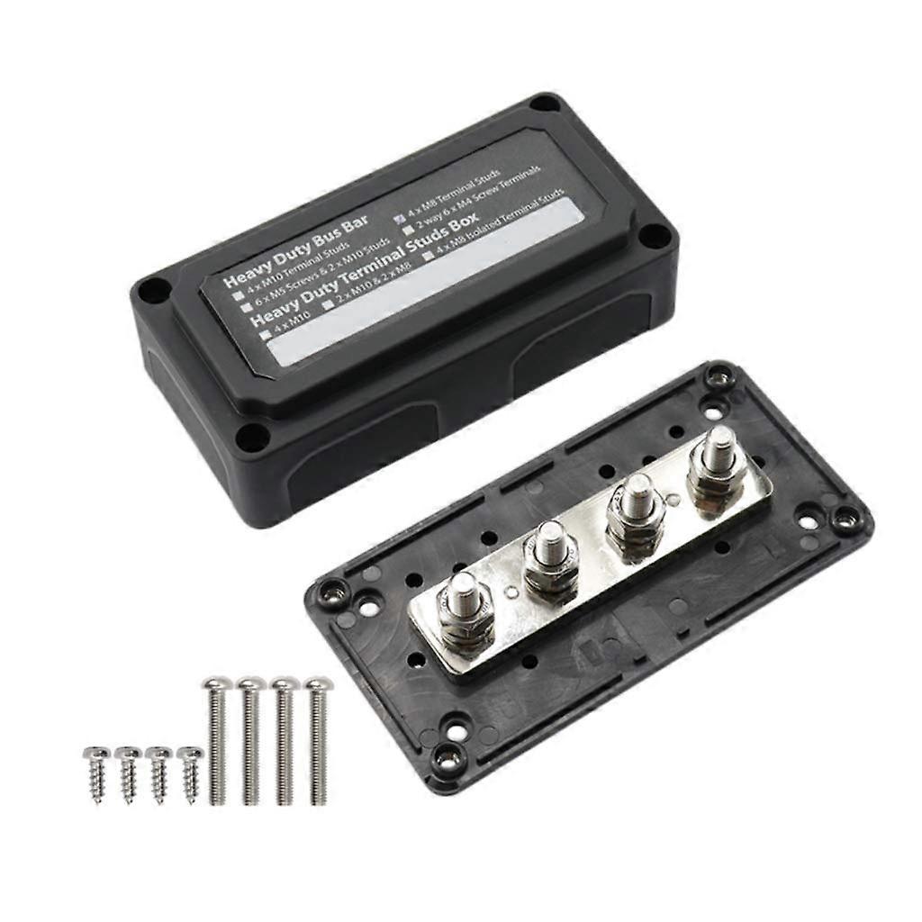 Bus Box Board Heavy Duty Busbar Module 300A 48V Current Shell Compatible Power Distribution Block Bus Black Red