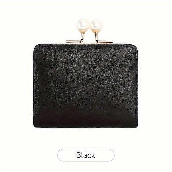 Ladies' short compact wallet, double-fold design, multiple card slots and durable