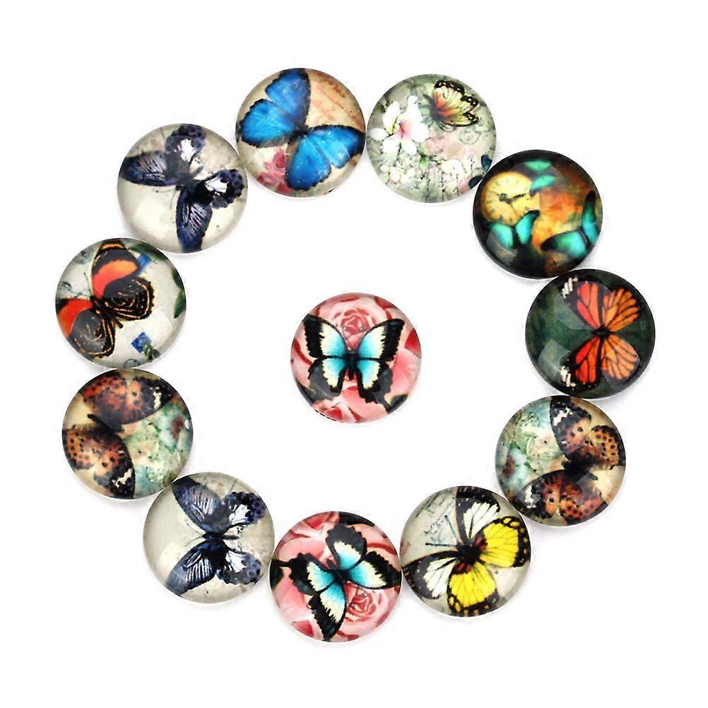 14MM Glass Interface Jewelry Making Patch For Craft Enthusiasts 20PCS Circular Decorative DIY Supplies In Mixed Colors