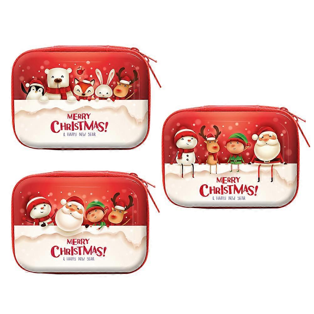 Rectangular Coin Storage Bag Christmas Style For Family In Red Ideal For Storing Coins 3Set