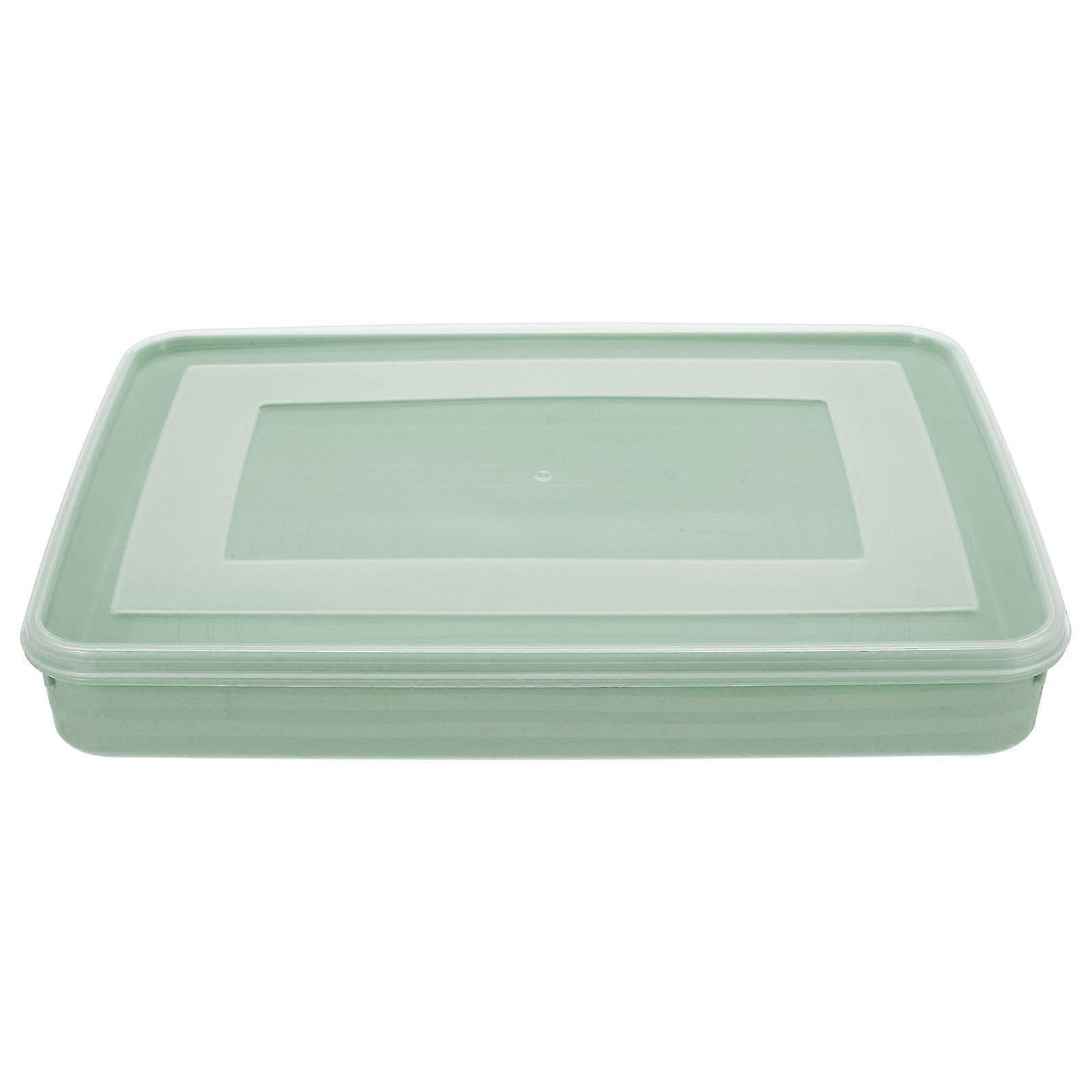 Light Green Dumpling Freezer Case Plastic Storage Box Family Size Sealed Food Box for Easy Access 2pcs