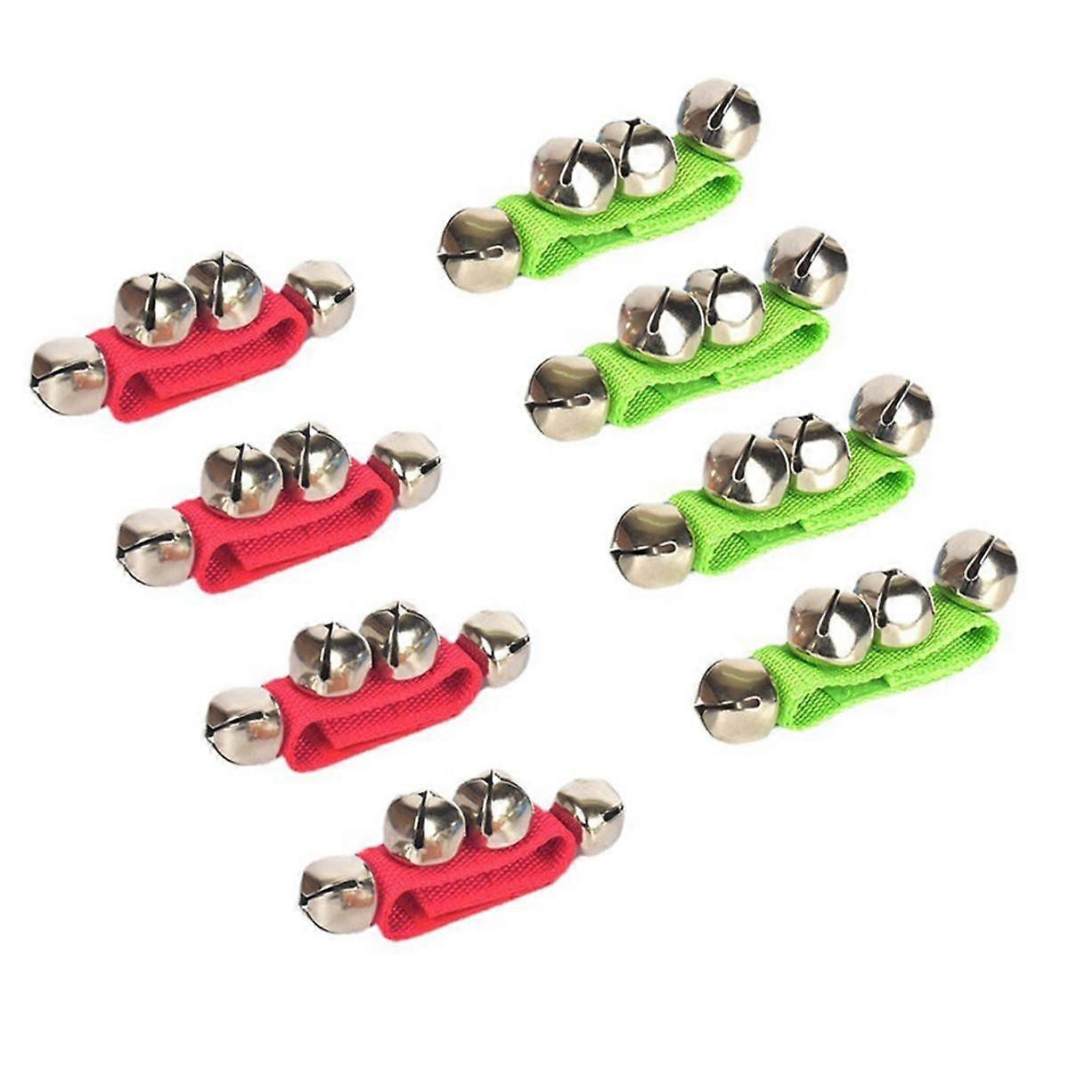 8PCS Wrist Band Jingle Bells, Christmas Wrist Bells Percussion Musical Rhythm Toys for Christmas 8.
