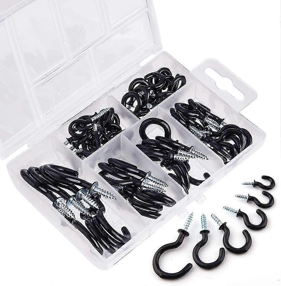 Vinyl Screw Hooks Ceiling Screw Hook 70 pieces (6 sizes)