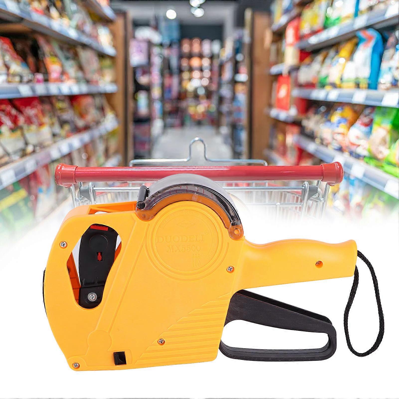 8 Digit Manual Price Tag Labeller with Cover Robust Practical Comfortable Hand Feeling Price Tag Machine Yellow Chinese 