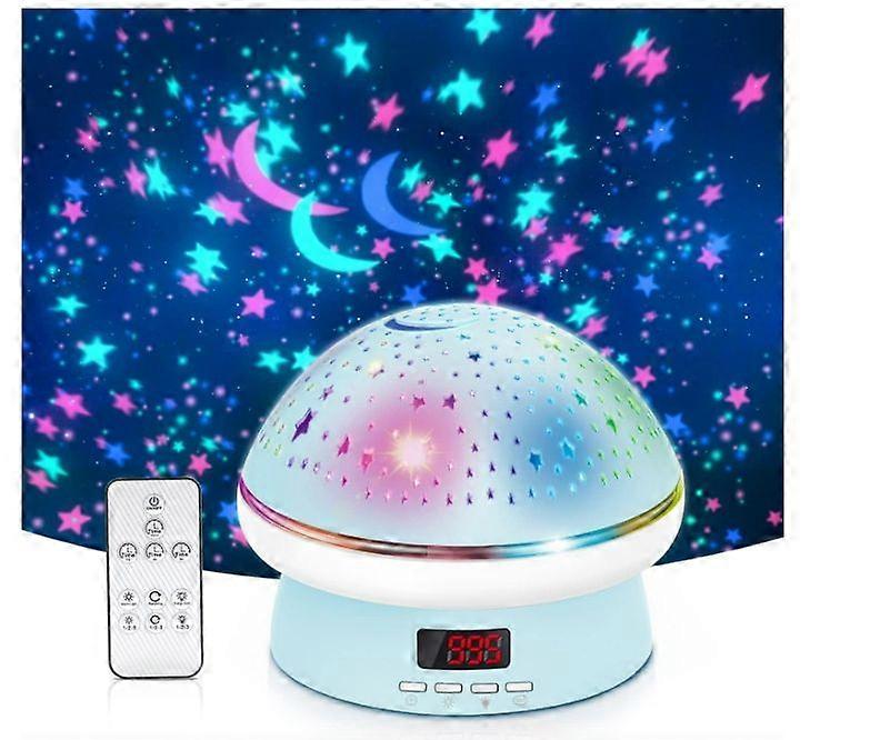 Night Light Projector for Kids with Timer & Remote Control, Star Nightlights Lamp for Bedroom with 8 Colors Options 3 Levels of Brightness(Blue)