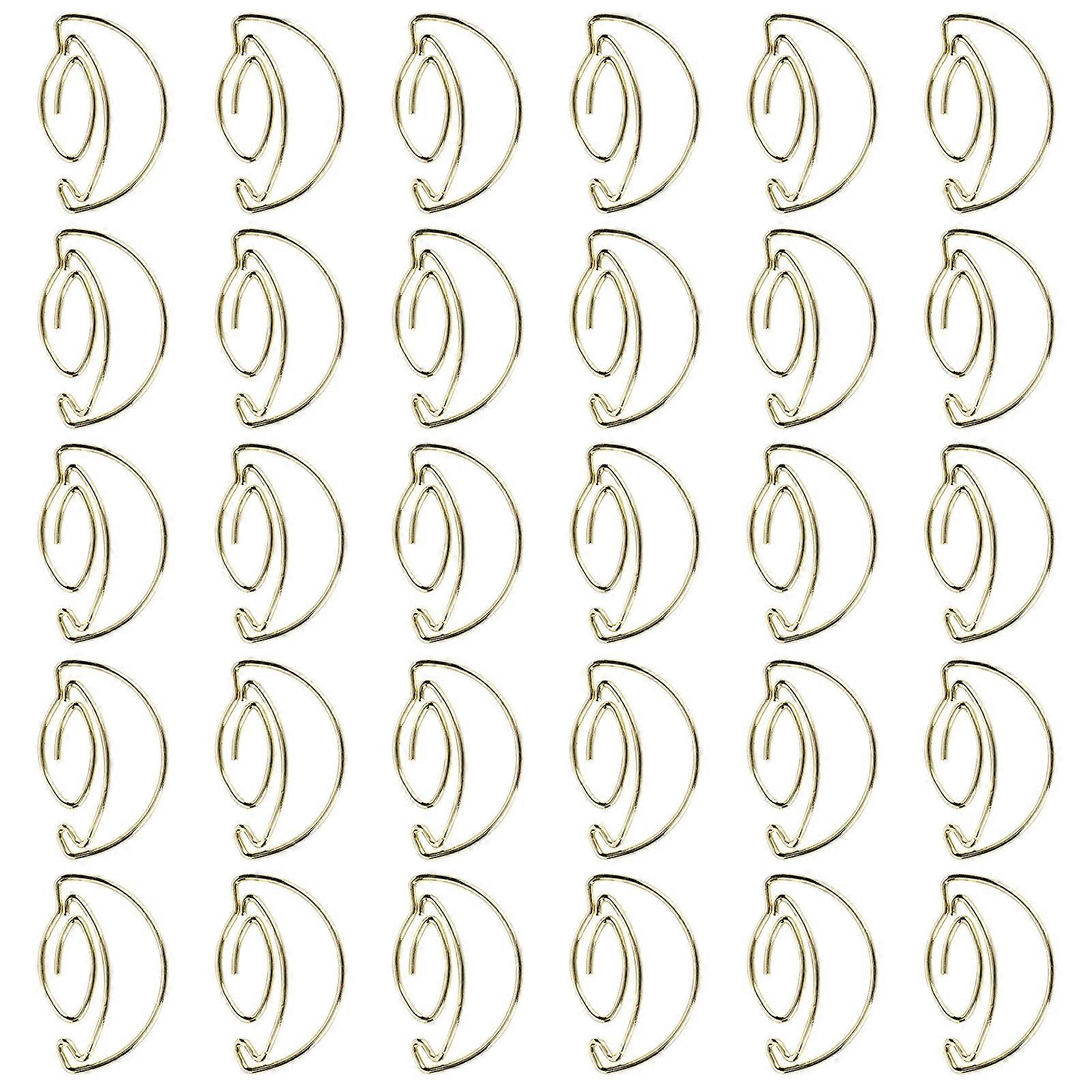 30PCS Mini Paper Clips Unique Shape Iron Wire 2.7x1.8cm