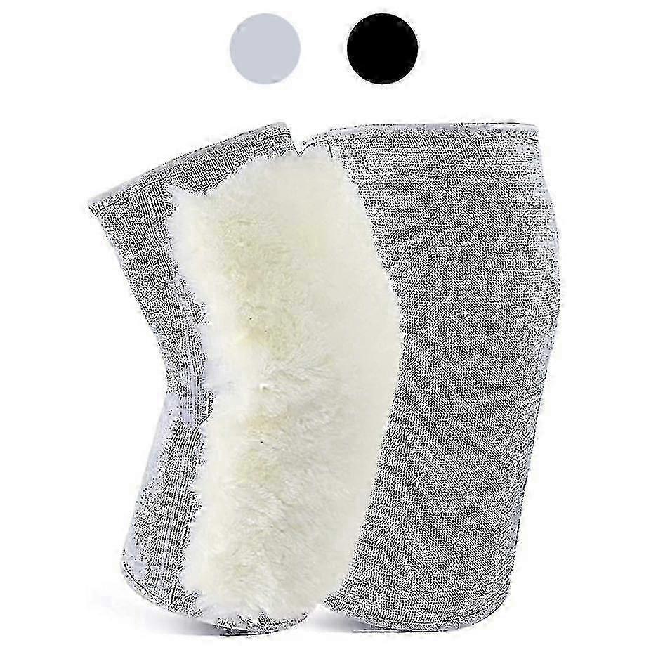 inspissate Laine Genouillères pour Femmes 2pcs Gris Polaire Doublé