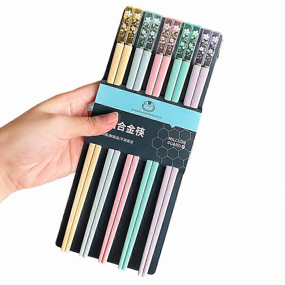 Hariumiu Chopsticks Set 5 Pairs Reusable Plastic Chopsticks Bpa-free Dishwasher