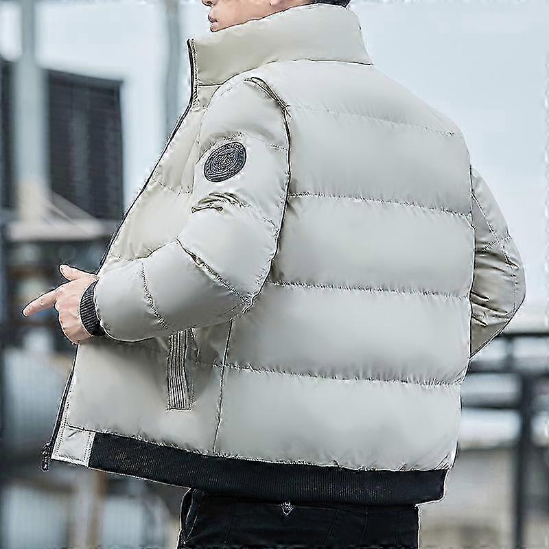 Coat Men Winter Jacket Warm Padded Down Jackets Windproof Stand Collar Puffer Bubble