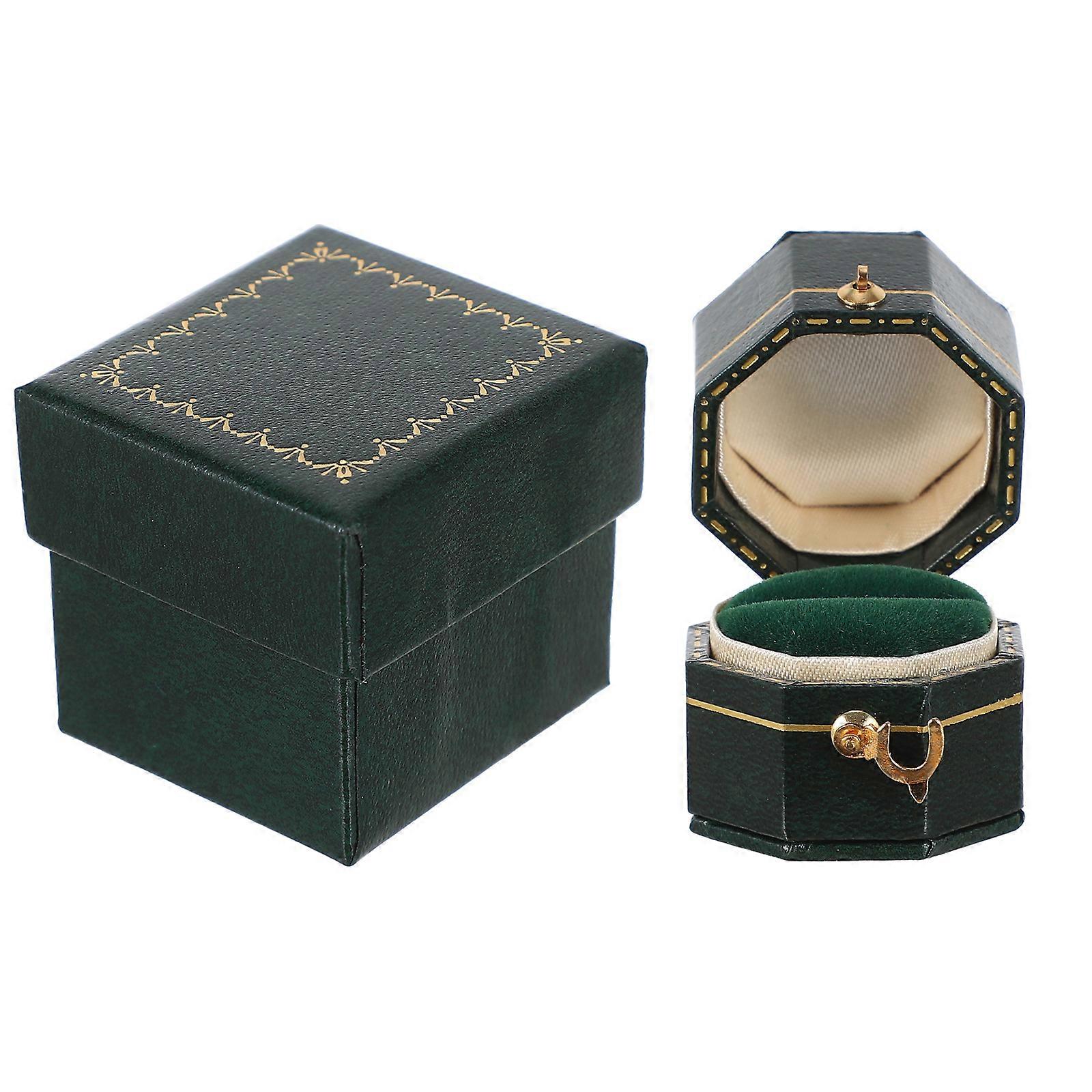 Ring Storage Container Decorative Ring Holder for Storage Use 2Pcs Green