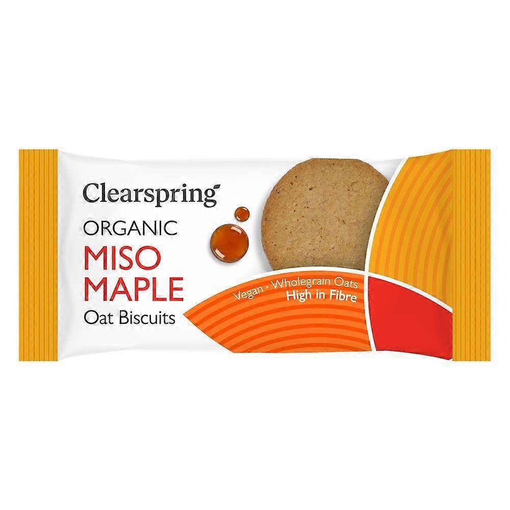 Clearspring Organic Oat Biscuits - Miso Maple 40g - 12 Pack