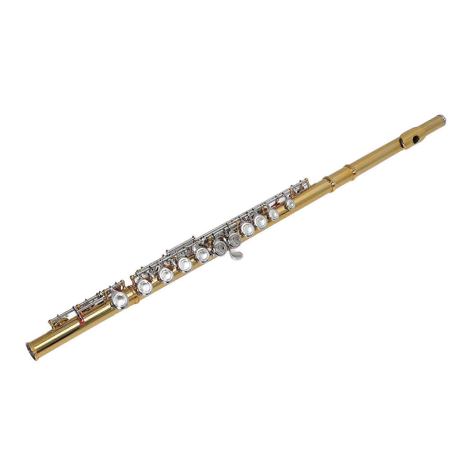 C Flute 16 Keys Brass Beginner Kit with Case & Accessories