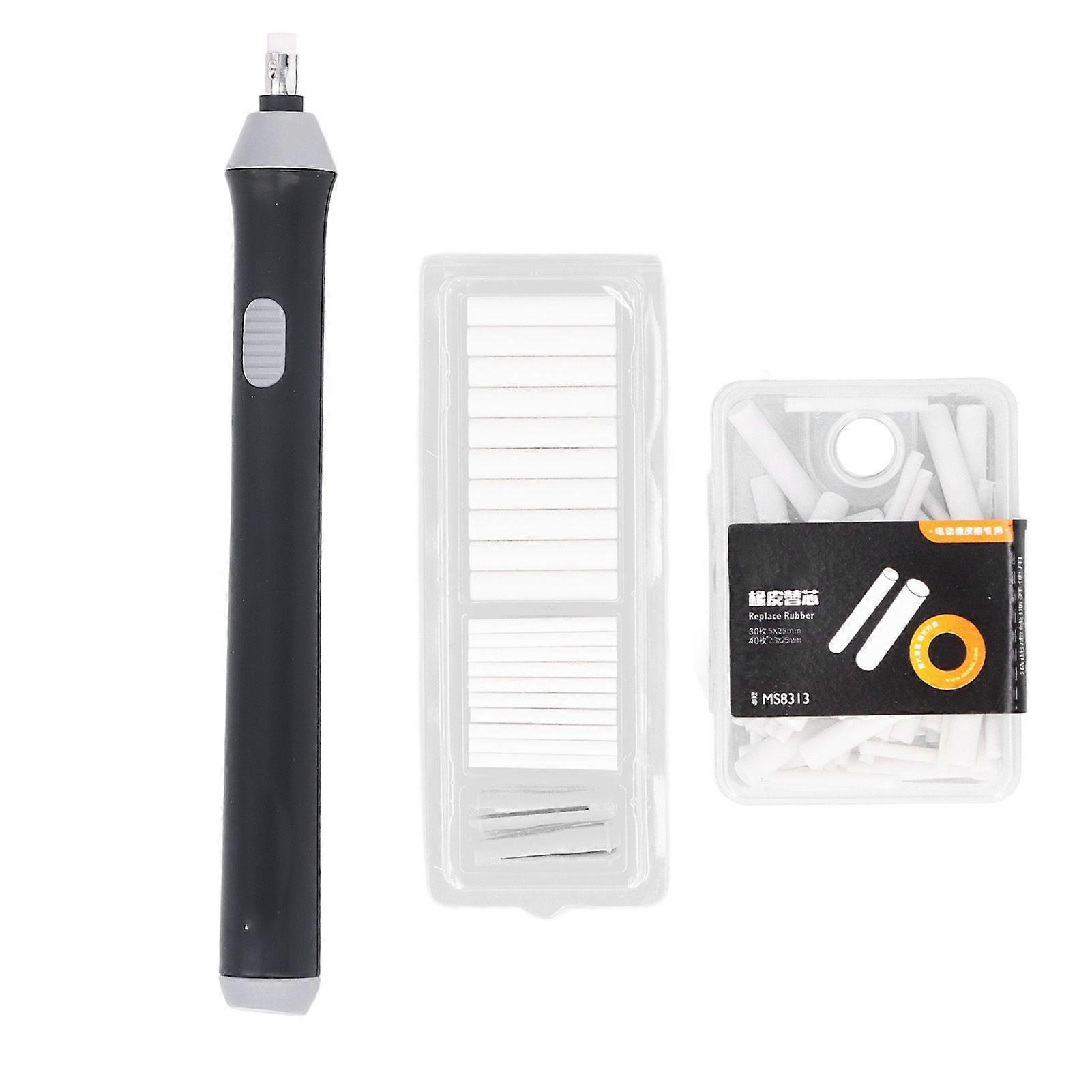 Electric Eraser Adjustable Length Thick Fine Sketch Highlight Battery Powered Eraser with 70 Eraser Refill