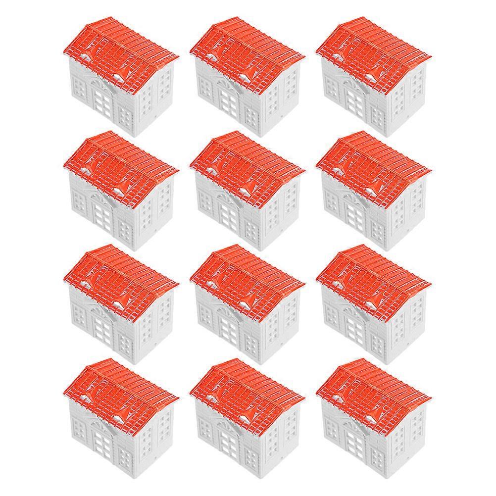 12Pcs Realistic Cottage Model Toy For Role Play Figures And DIY Dollhouse Decoration With Simple Style