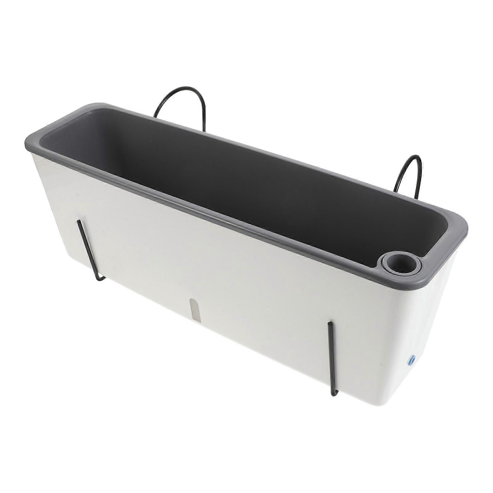 Plastic Window Planter Box Rectangular Pot for Growing Vegetables 1Set