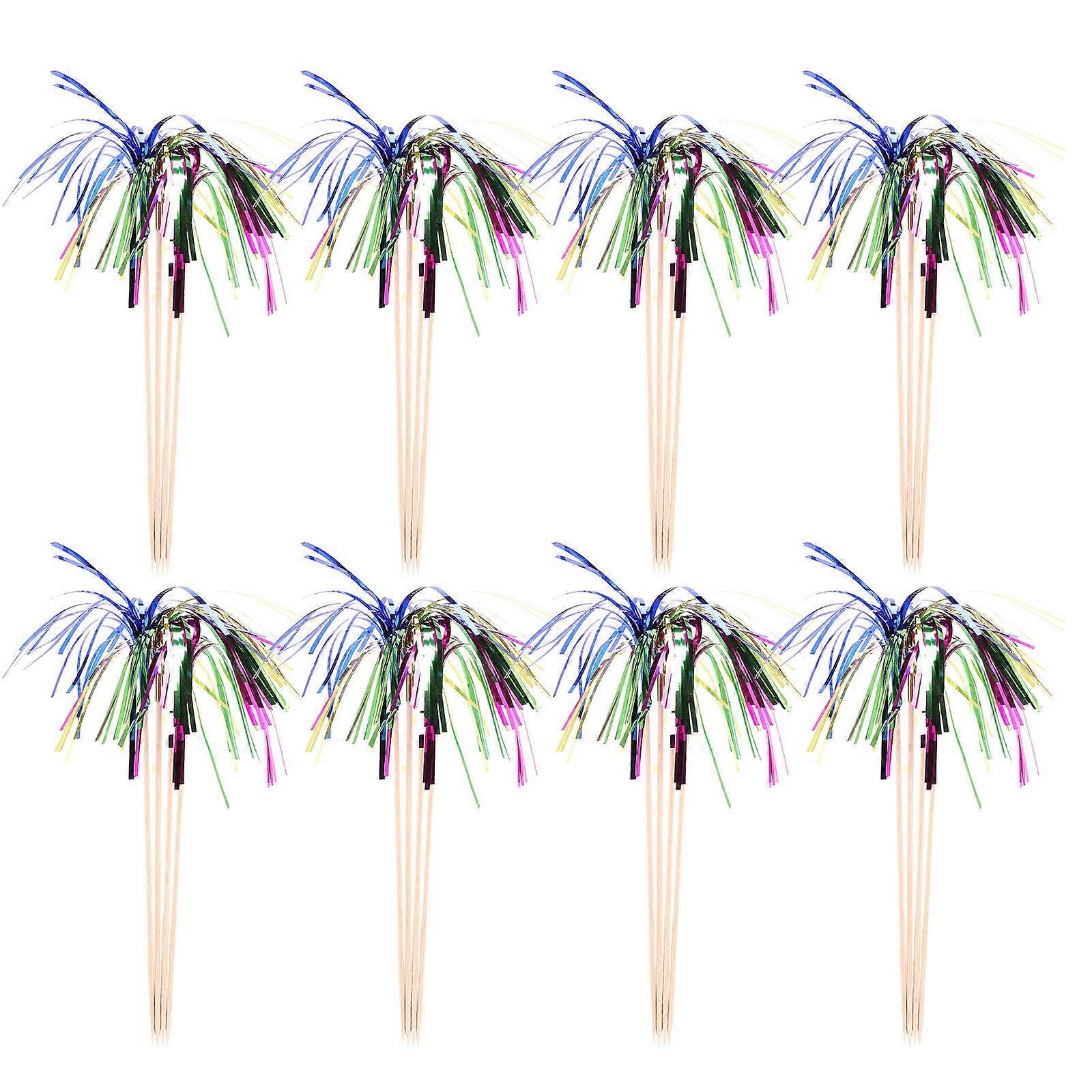 Colorful Topper Cake Insert Decorations for Cakes Multi Wood Material Decoration 100Pcs