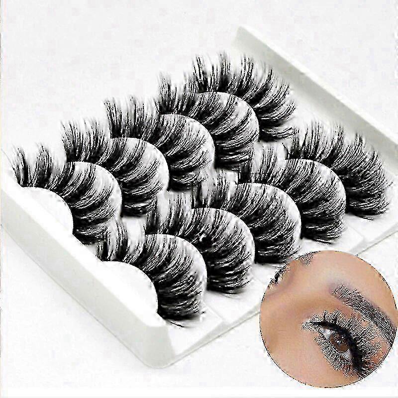 5 pairs of 3D Faux Mink eyelashes in Black suitable for a popular brand
