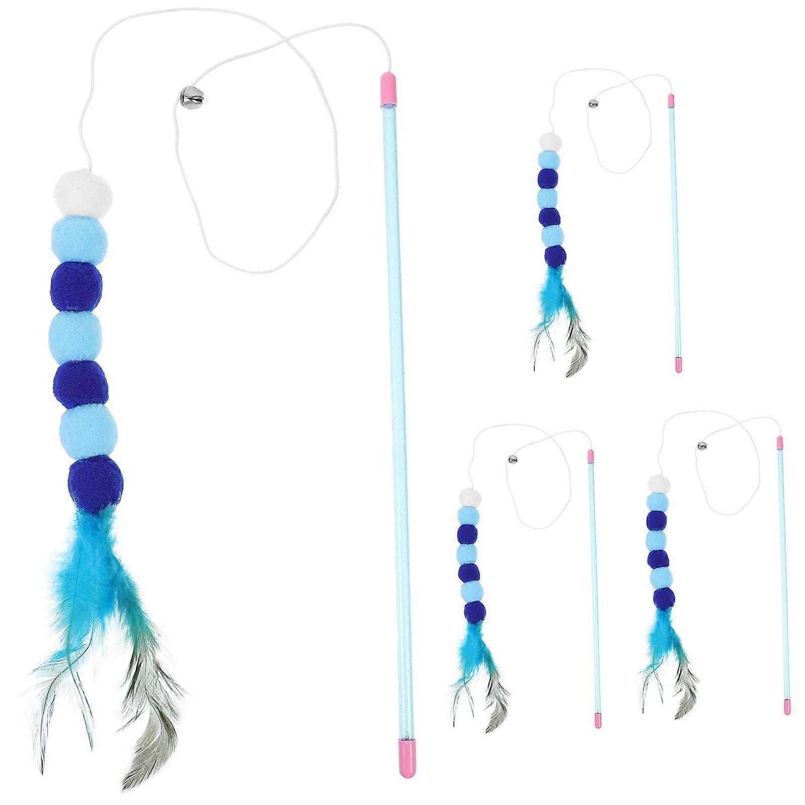 Fairy Style Cat Teasing Stick Designed For Indoor Cat Entertainment With Soft Velvet Material In 4Pcs