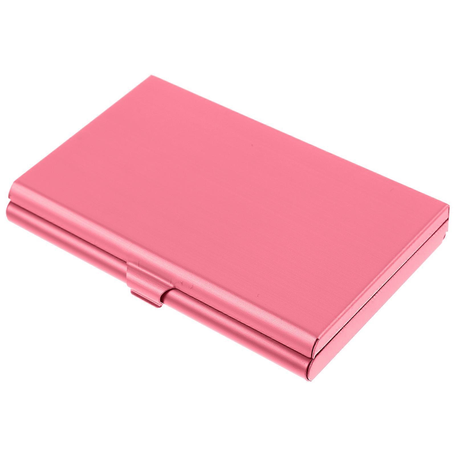 Metal Card Holder for Storage Business Card Holder with Mirror Pink