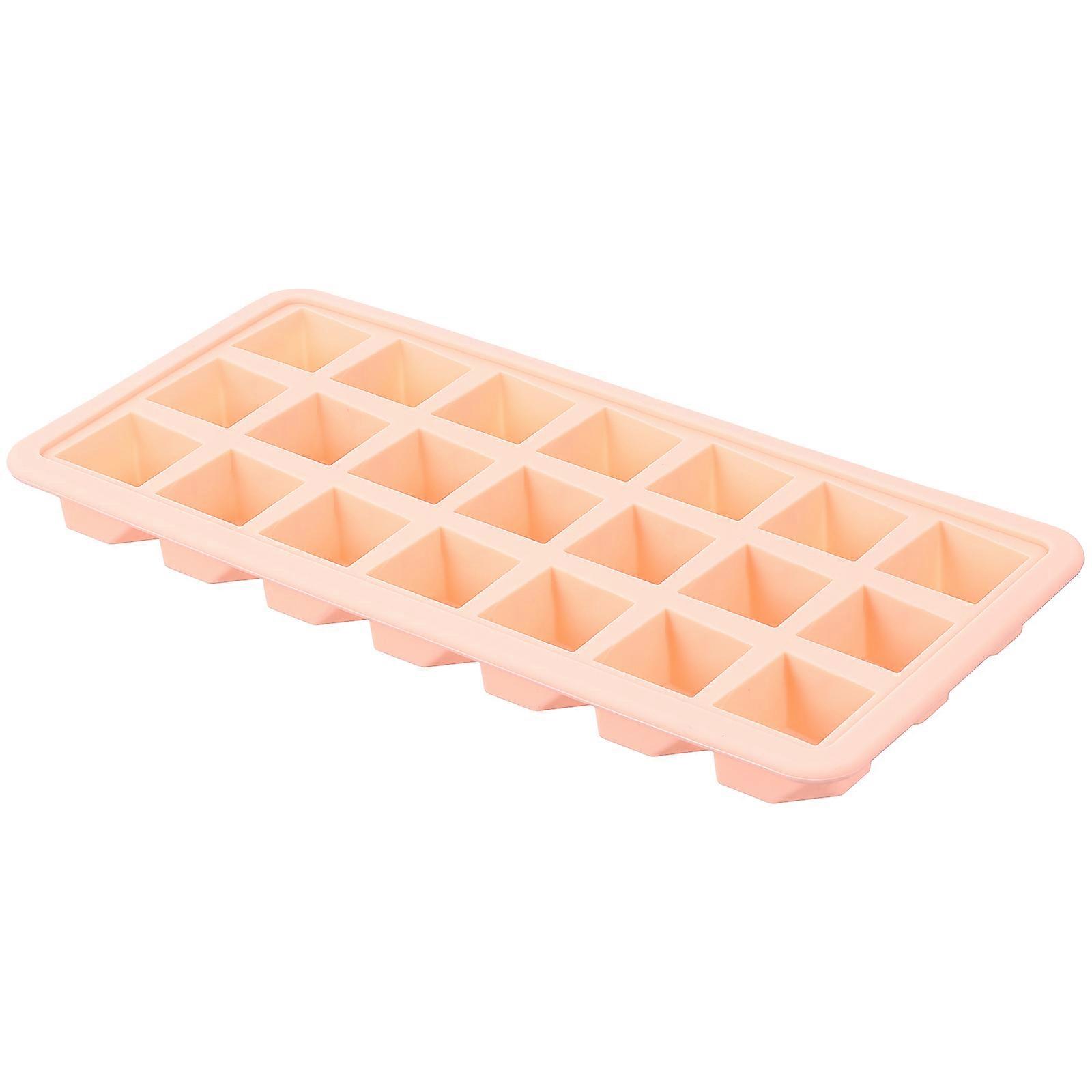 Ice Cube Tray Mold Silicone Mold for DIY Craft 2Pcs Flexible with Lid Pink