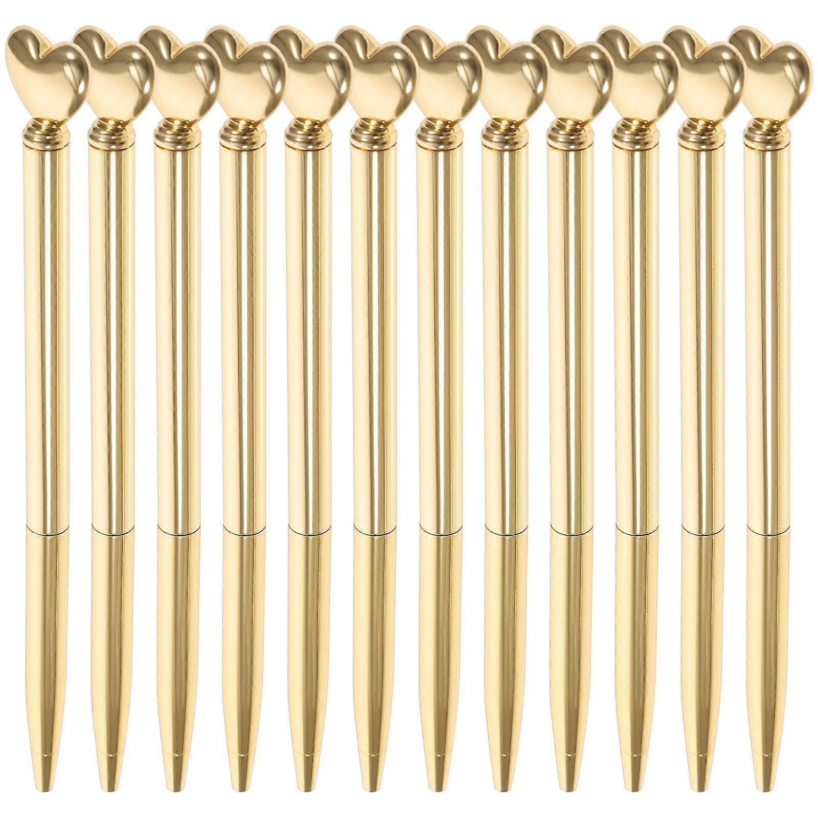 Heart-Shape Ballpoint Pens 24Pcs for Writing Use Multi-Function Golden Pens
