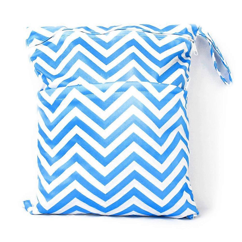 Waterproof Baby Wet Dry Bag Cloth for 3Pcs Zippered Portable Tote Blue