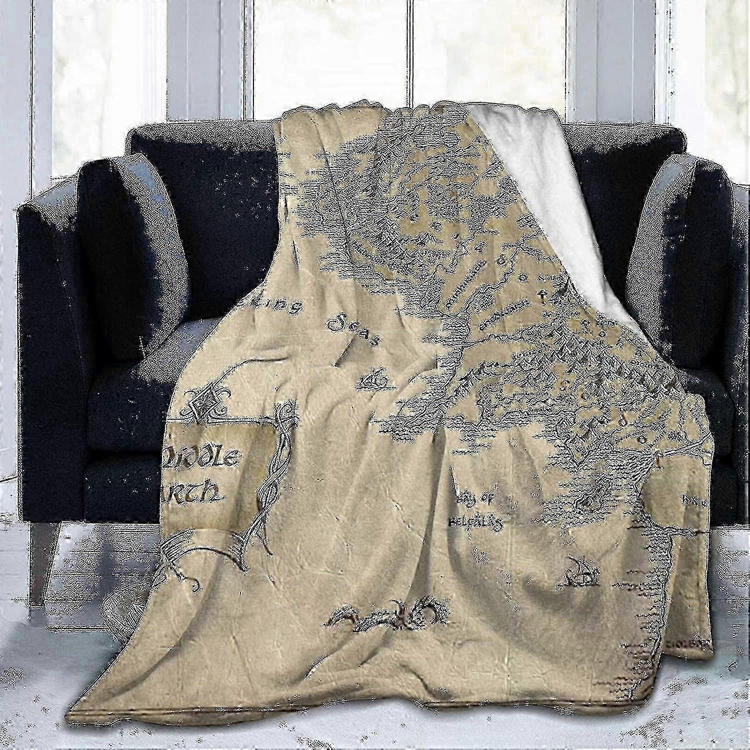 Middle Earth Map Lord Of The Rings Super Soft Micro Wool Throw Blanket For Sofa Fur Plush Throw Blanket 2025