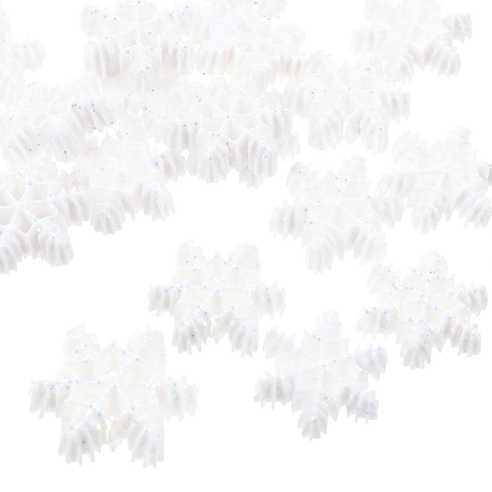 Christmas Mini Snowflake Resin Snowflake Decoration for DIY 100Pcs
