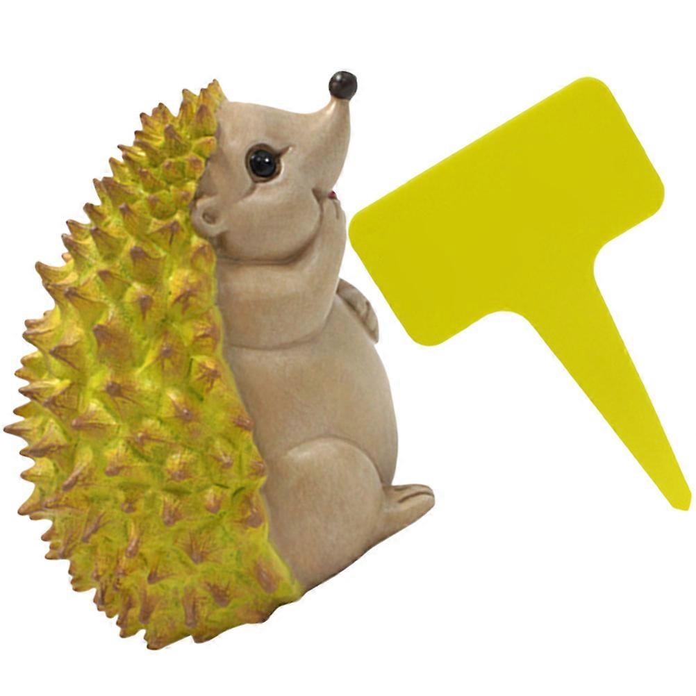 Yellow Resin Hedgehog Statue for Decor 5Sets Garden Desktop Ornaments