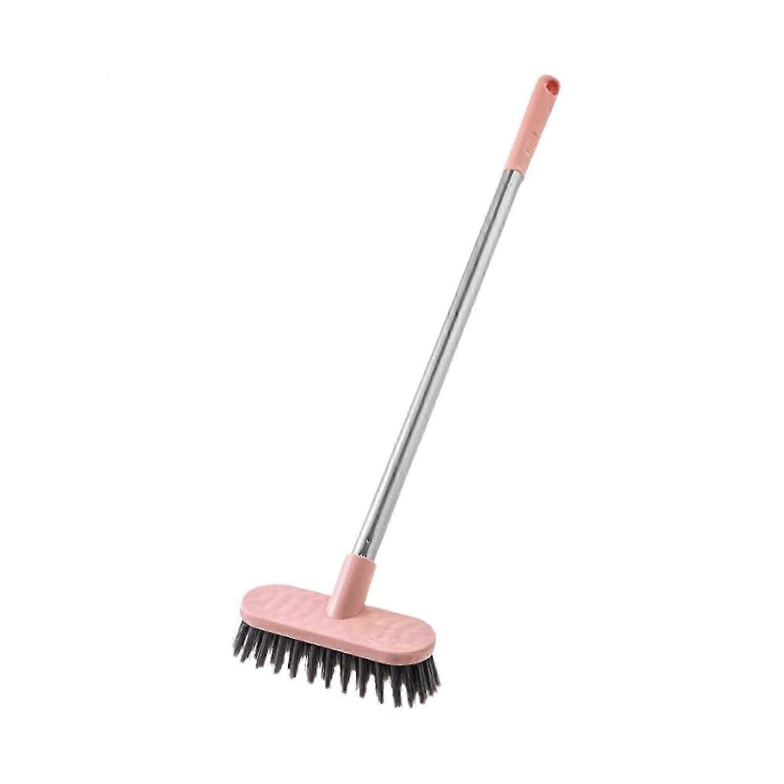 Floor Scrub Brush with Long Handle  Extendable Scrubber for Bathroom, Kitchen, and Grout