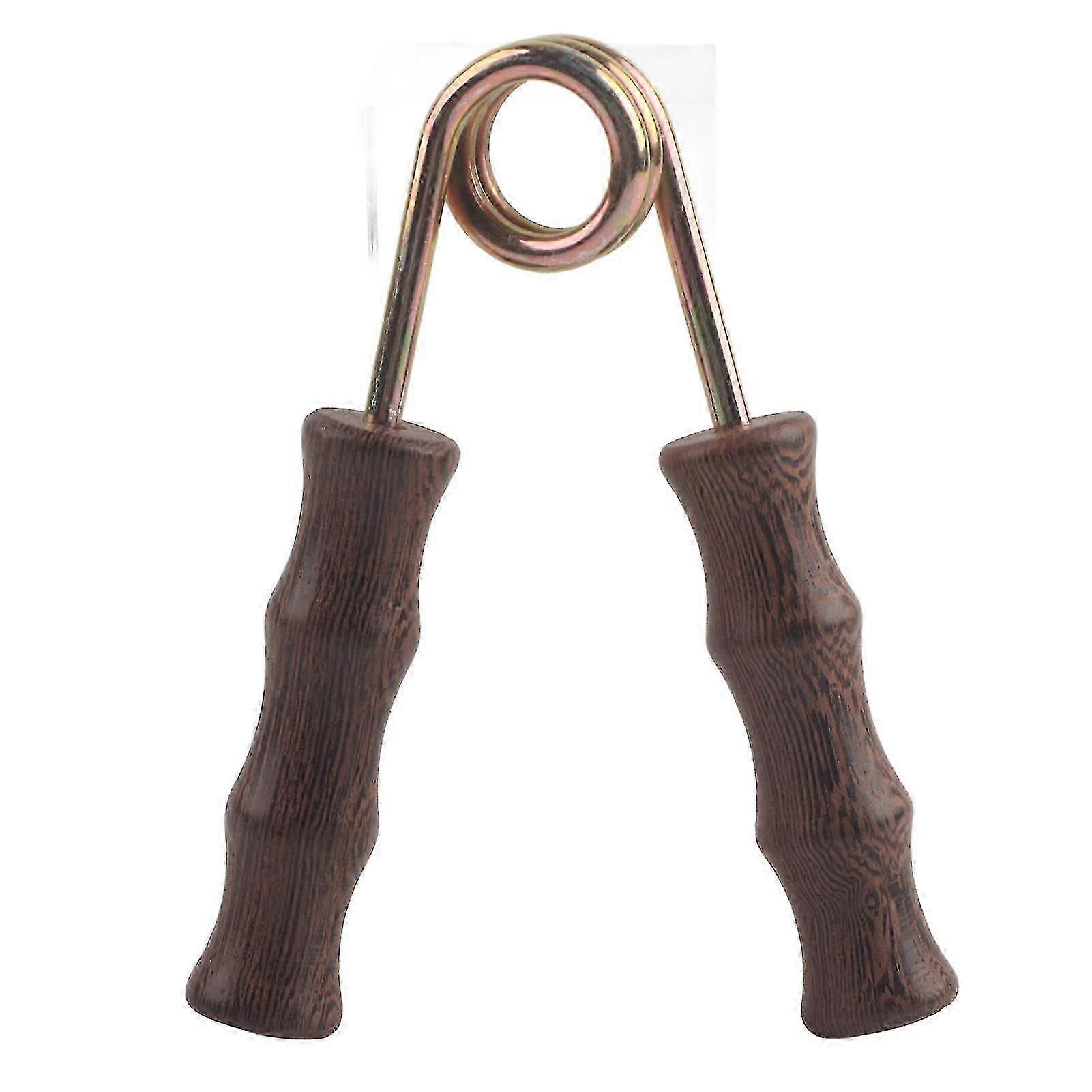 Hand Grip Strengthener with Wooden Handle - Wrist Forearm Exerciser for Strength Training & Gym