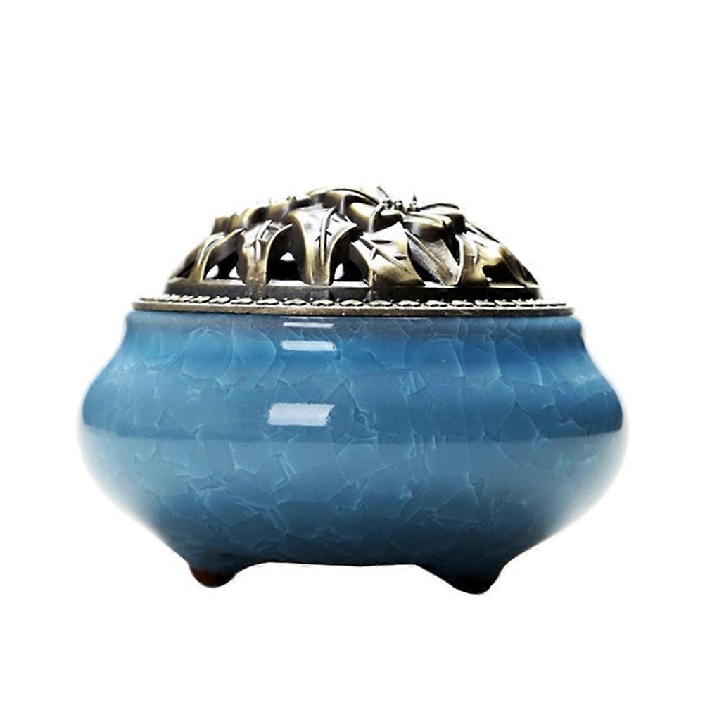 Incense Ash Tray Cone Incense Burner for 2Pcs Sky Blue Ceramic Use